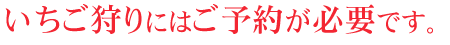 いちご狩りにはご予約が必要です。