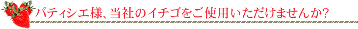 パティシエ様、当社のイチゴをご使用いただけませんか？